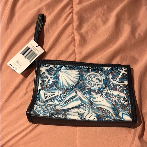 Vera Bradley Blue and White Nautical Cosmetic Bag - Picture 1 of 1